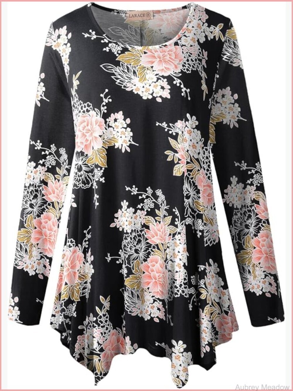 Women's Long Sleeve Flowy Tunic Top Loose Fit Blouse
